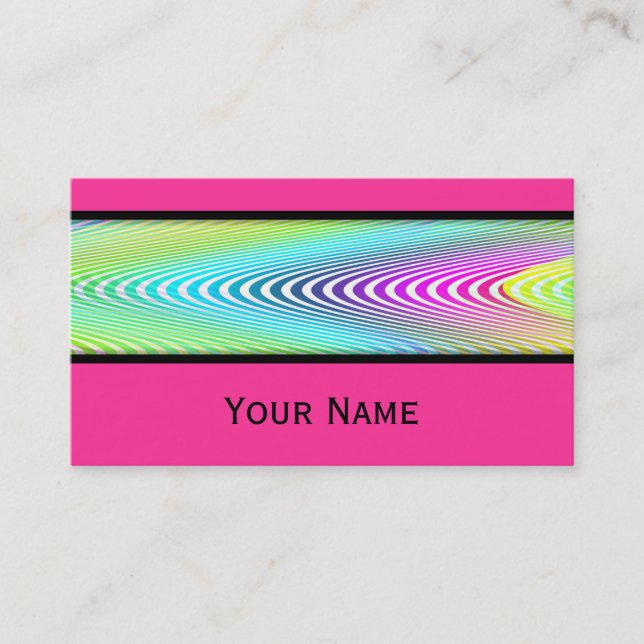 Neon Colored Waves Stripes nahtloses Muster Visitenkarte (Vorderseite)