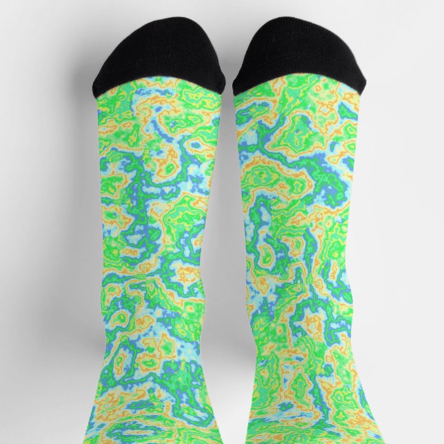 Neon Colorful Acic Parco Civico-Ciani Abstrakter M Socken (Oben)