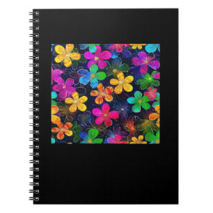 Neon Colorful Pattern - Whimsigoth Cotattcore Blu Notizblock