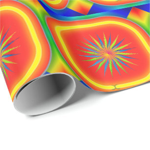 Neon Colors Diamonds Squares Blume Design 2 Geschenkpapier