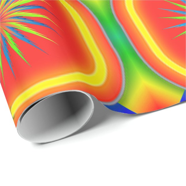 Neon Colors Diamonds Squares Blume Design Geschenkpapier (Rolleneckpunkt)