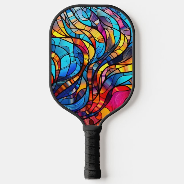 Neon Colors Festglass Pickleball Paddle (Vorderseite)