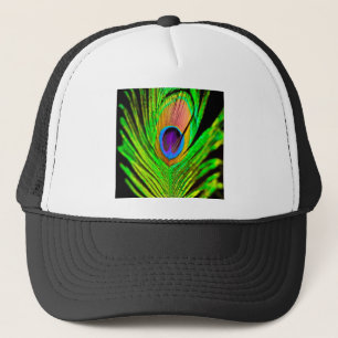 Neon Colors Peacock Feather Truckerkappe