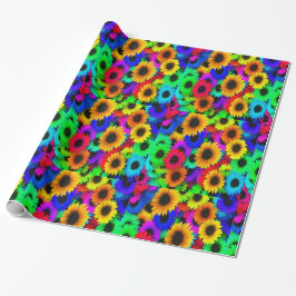 Neon Colors Sonnenblumen Kleine Druckerei Geschenkpapier