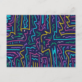 Neon Contrast Space Art Postkarte