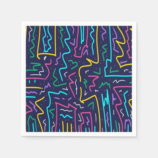 Neon Contrast Space Art Serviette (Vorderseite)