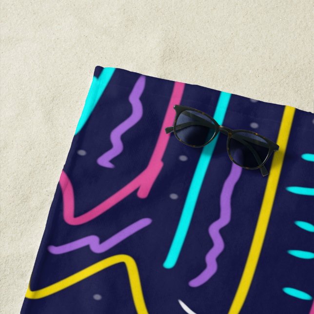 Neon Contrast Space Art Strandtuch (Beispiel)