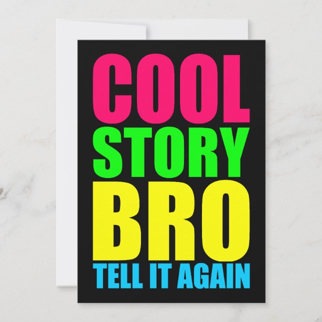 Neon Cool Story Bro Einladung (Vorderseite)
