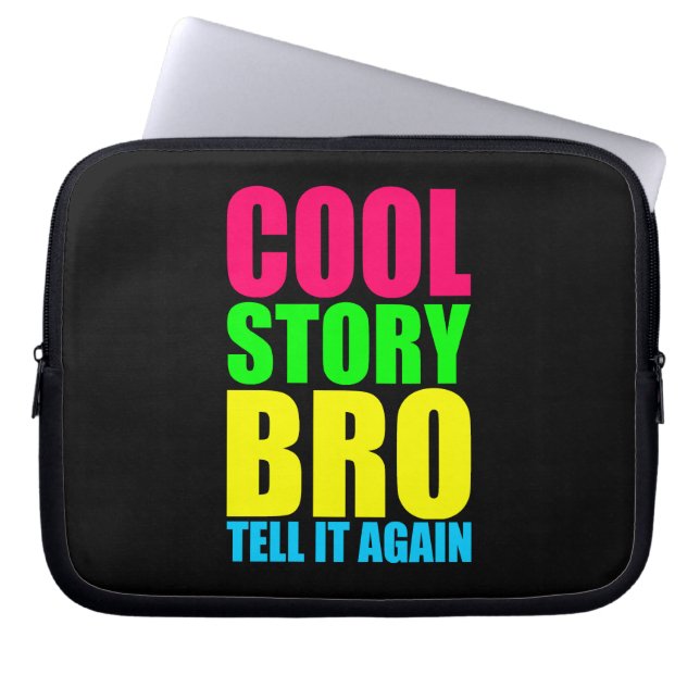 Neon Cool Story Bro Laptopschutzhülle (Vorderseite)