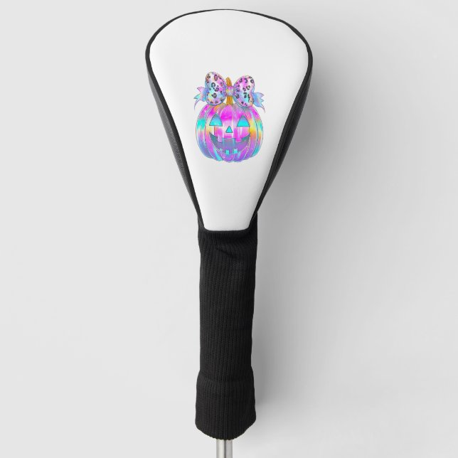 Neon Coquette Halloween Pumpkin Golf Headcover (Vorderseite)