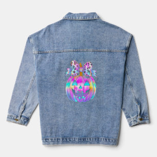 Neon Coquette Halloween Pumpkin Jeansjacke