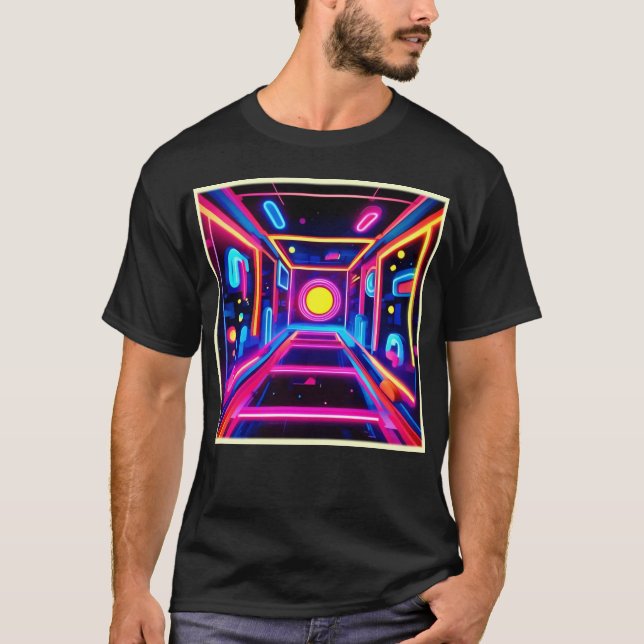 Neon Corridor: Eine digitale Odyssee T-Shirt (Vorderseite)