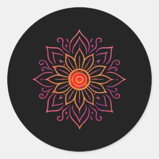 Neon Cosmic Mandala Sticker | Ethereal Vintag Glo