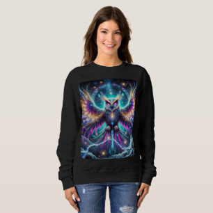 Neon Cosmic Owl Sweatshirt T - Shirt Design.