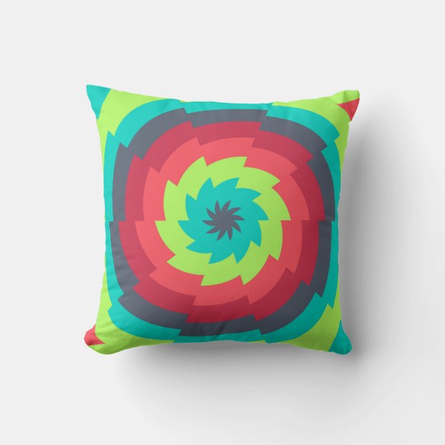 Neon Cosmic Whirl Kissen (Vorderseite)