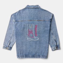 Neon Cowboy Boot Anpassbarer Name Jeansjacke