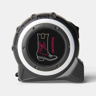 Neon Cowboy Boot Anpassbarer Name Maßband