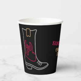 Neon Cowboy/Cowgirl Boot Party Pappbecher