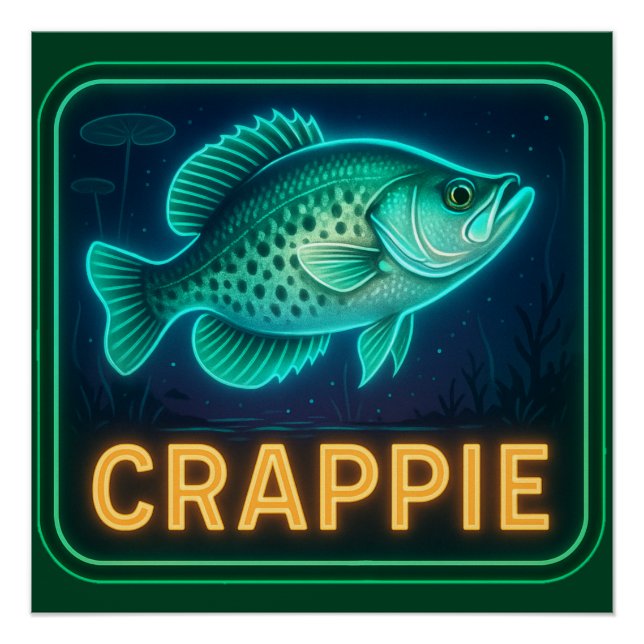 Neon Crappie Poster Print (Vorderseite)