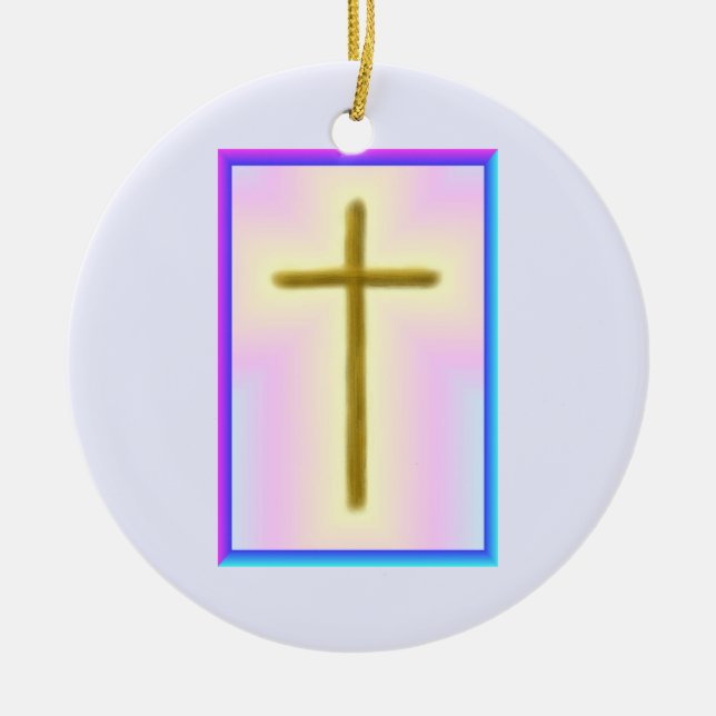 Neon Cross Memorial Ornament (Vorne)