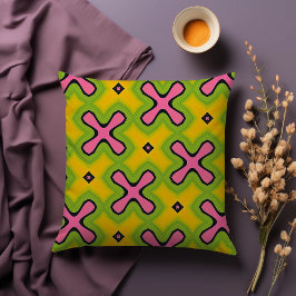 Neon Crossroads Throw Cushion Kissen