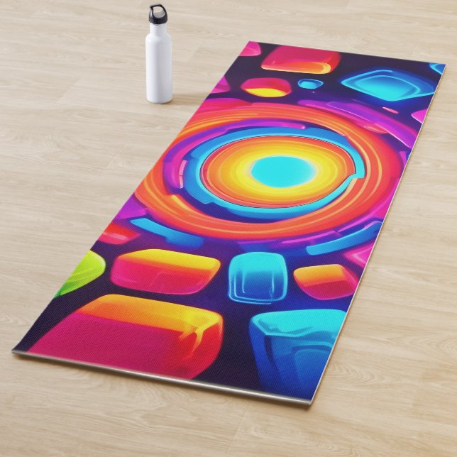 Neon Cube Vortex Art Yogamatte (Beispiel)