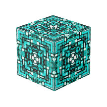 Neon-Cyan Imagination Cube