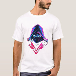 Neon Cyber Assassin Illustration T-Shirt
