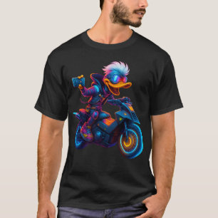 Neon-Cyber-Enten-Reiter-T-Shirt T-Shirt