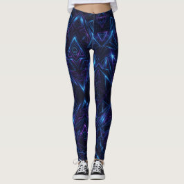 Neon-Cyber-Geometrisches nahtloses Muster Leggings