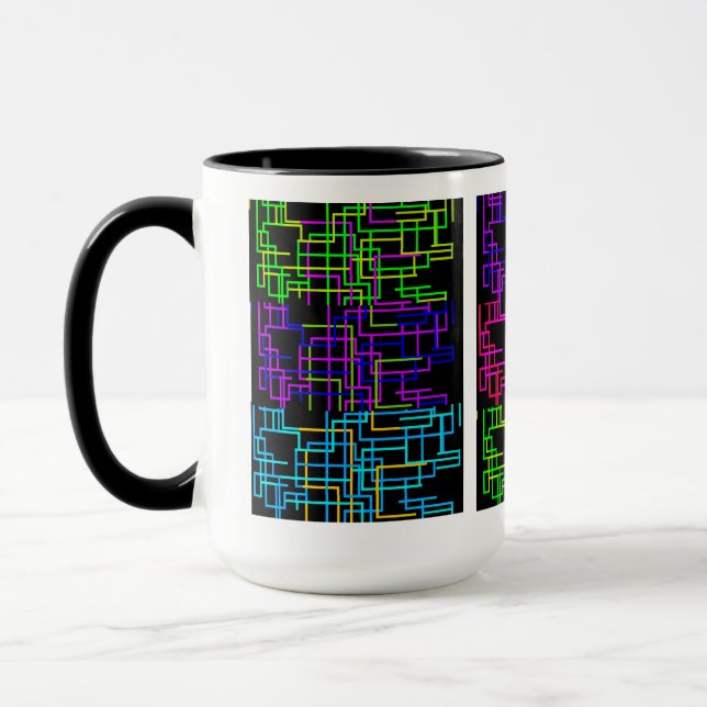 Neon-Cyber-Gitter Tasse (Links)