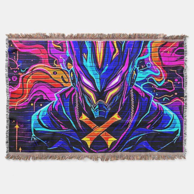 Neon Cyber Guardian Art Decke (Vorderseite)