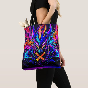 Neon Cyber Guardian Art Tasche