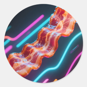 Neon-Cyber-Speckstreifen Runder Aufkleber