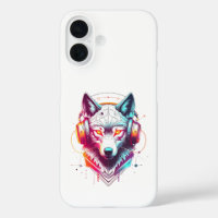 Neon Cyber Wolf Kopfhörer Y2K