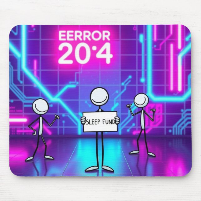 Neon Cybernetic Dreamscape Mousepad (Vorne)