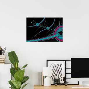 NEON-CYBERNETISCHE ABSTRAKTE KUNST POSTER