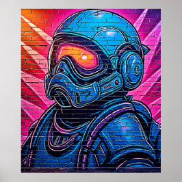 Neon Cyberpunk Astronaut Poster