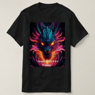 Neon-Cyberpunk-Drache Grafik T-Shirt - Saubere Min
