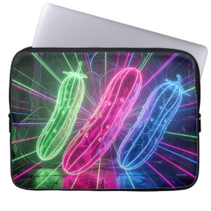 Neon-Cyberpunk-glühende Gurken Laptopschutzhülle