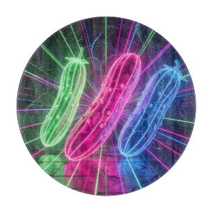 Neon-Cyberpunk-glühende Gurken Schneidebrett