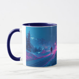 Neon Cyberpunk Winter Fahrer Tasse