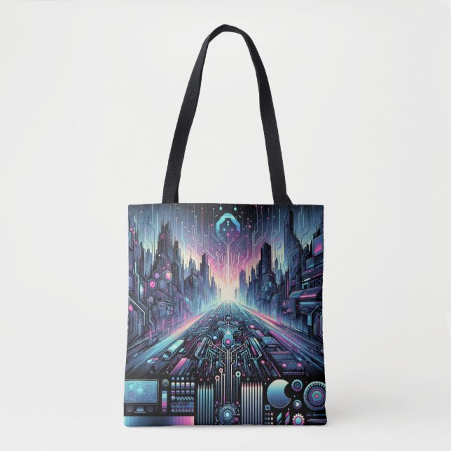Neon Cyberworld Tasche (Vorderseite)