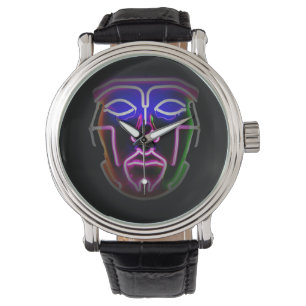 Neon Cyborg Futuristikschwarz Armbanduhr