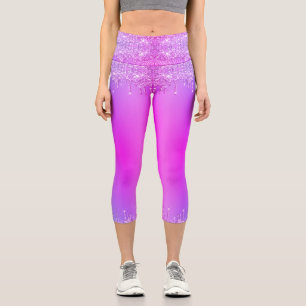 Neon Dance Capri Leggings Violet rose Parties scin