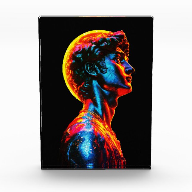 Neon-David-Statue  Fotoblock (Vorderseite)