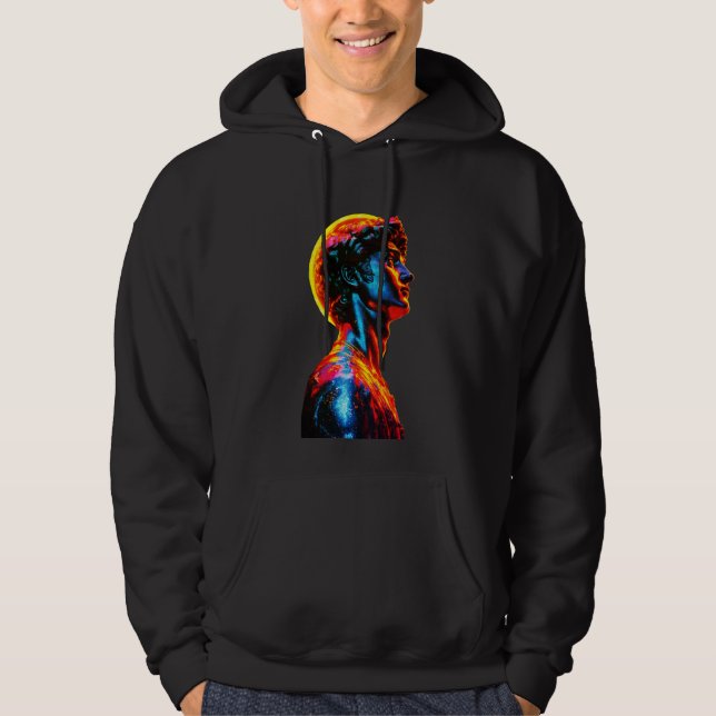 Neon David Statue Hoodie (Vorderseite)