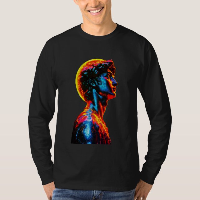 Neon-David-Statue T-Shirt (Vorderseite)