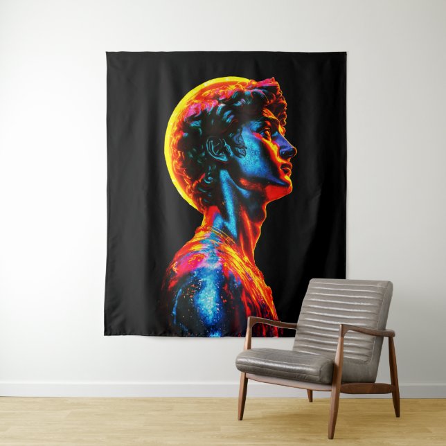 Neon-David-Statue  Wandteppich (Beispiel)