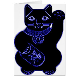 néon de bleu de neko de maneki
